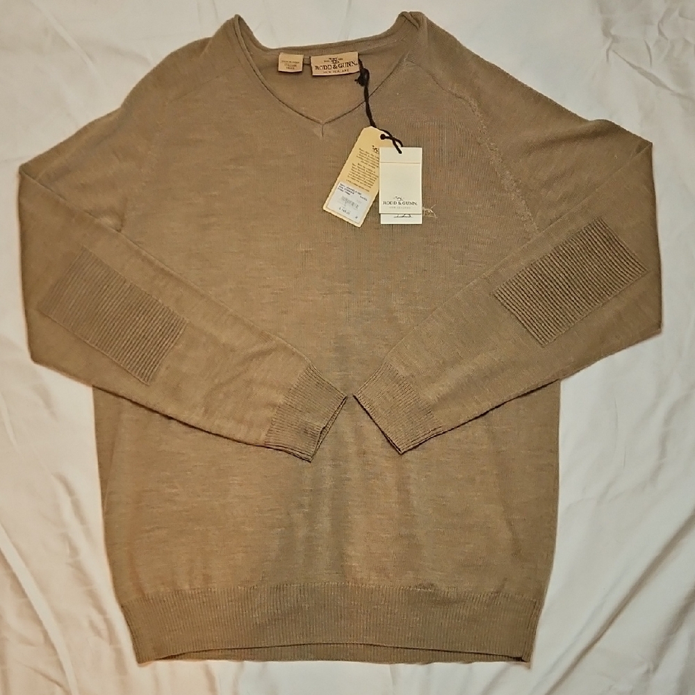 Rodd & Gunn Tan V-Neck Knit Sweater